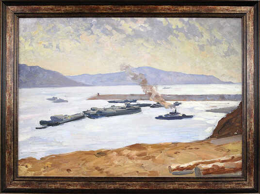 Володин Михаил Филиппович. Корабли-баржи за дамбой